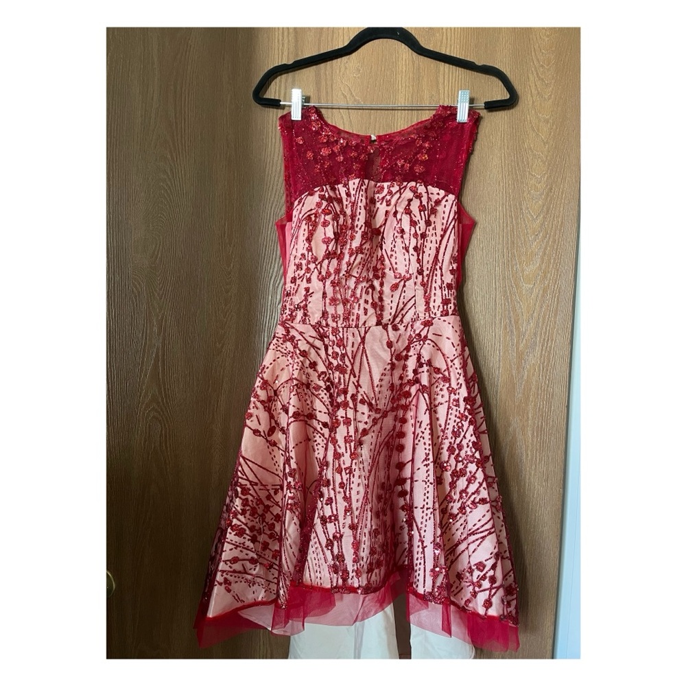 Elegant Pink and Red Women's Dress